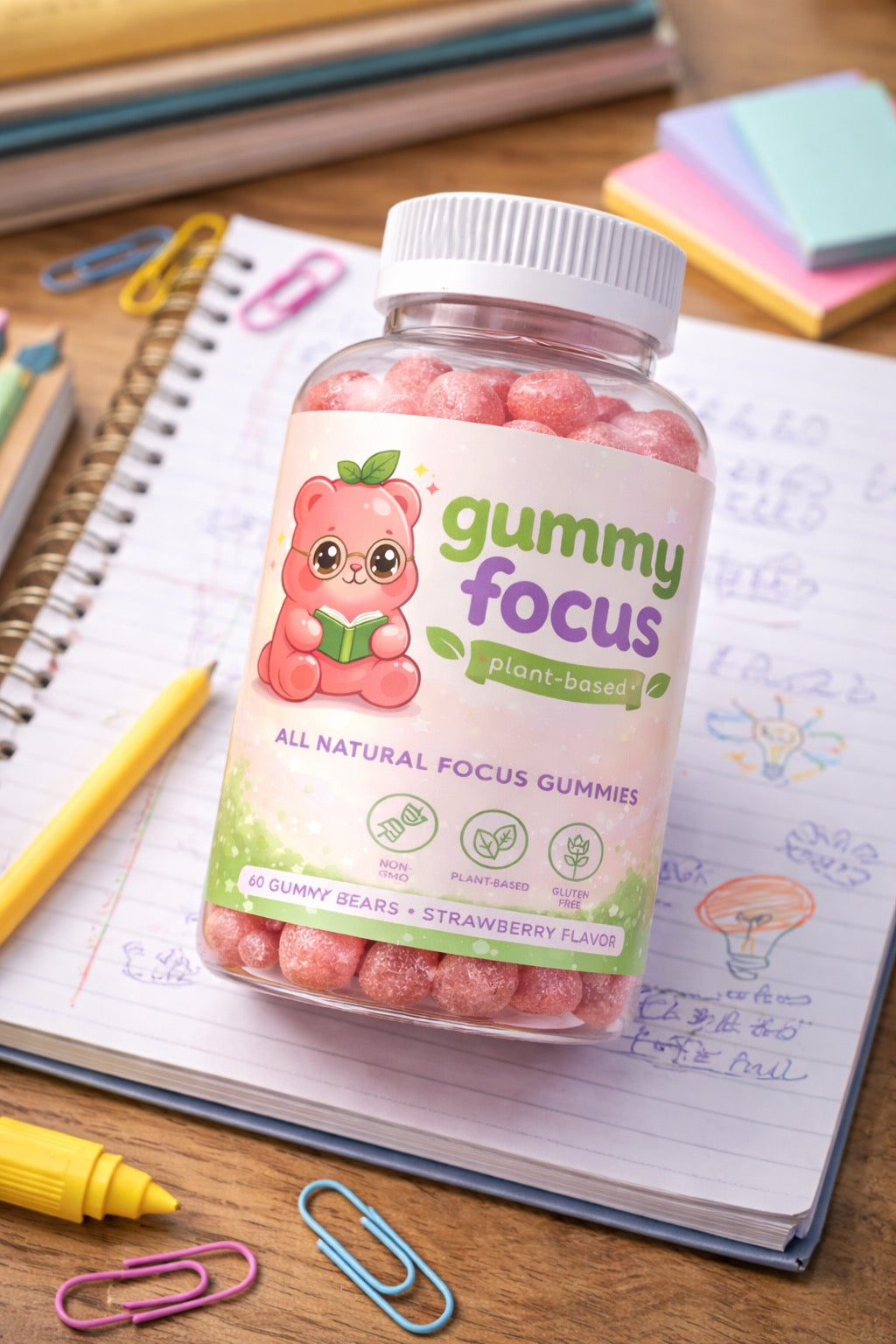 Gummy Focus™ — Strawberry Calm Focus Gummies